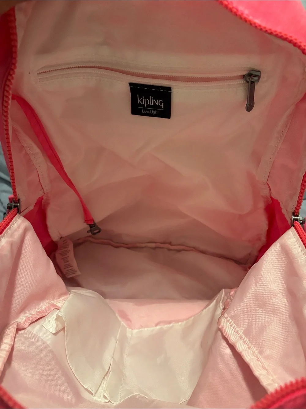 Kipling Ezra Neon Pink Backpack with Keychain